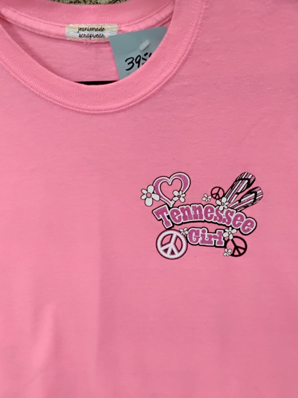 3984 Size XL Women's Pink Graphic Upcycled Short Sleeve Tee - Picture 2 of 4